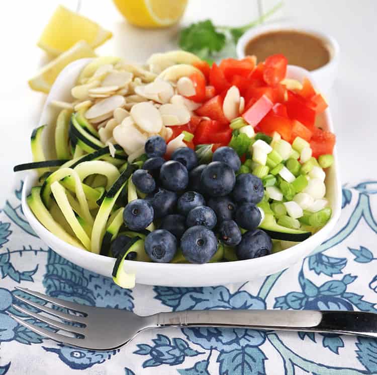Rainbow Zuchhini Noodle Salad