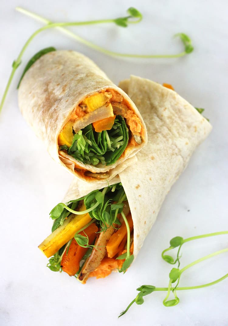 Grilled Fall Veggie Wraps with Red Pepper Hummus_3r