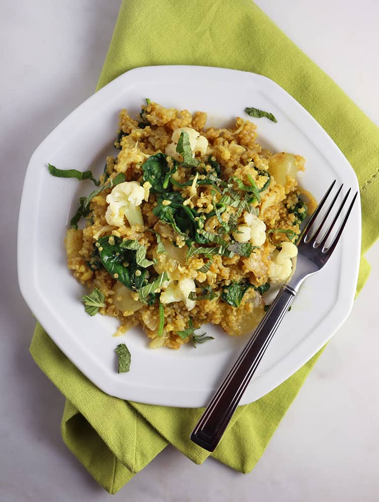 Curried Cauliflower with Quinoa and Spinach_4