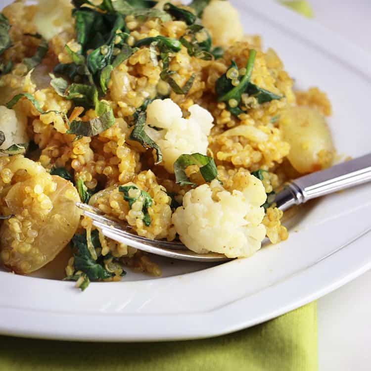 Curried Cauliflower with Quinoa and Spinach_6