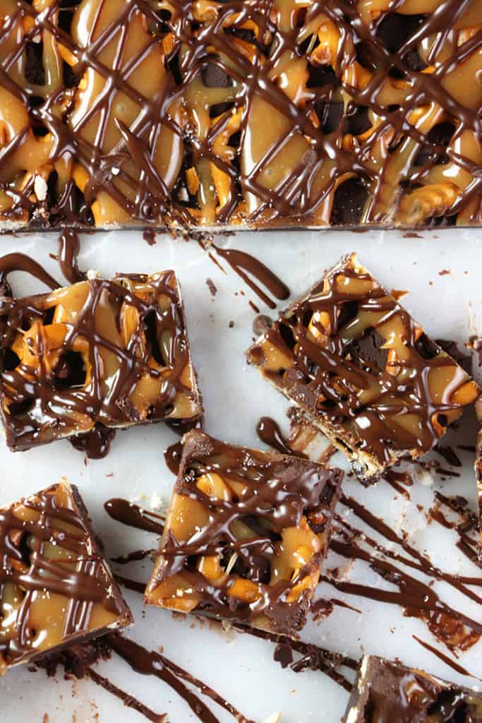 Dark Chocolate, Pretzel & Caramel Bark (Snappers Copycat) Eat In Eat Out
