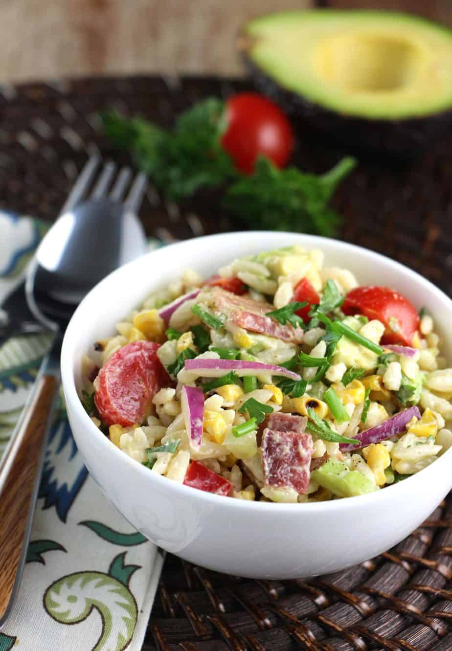 Orzo-Salad-with-Bacon,-Corn-and-Avocado-with-Chili-Lime-Dressing_5