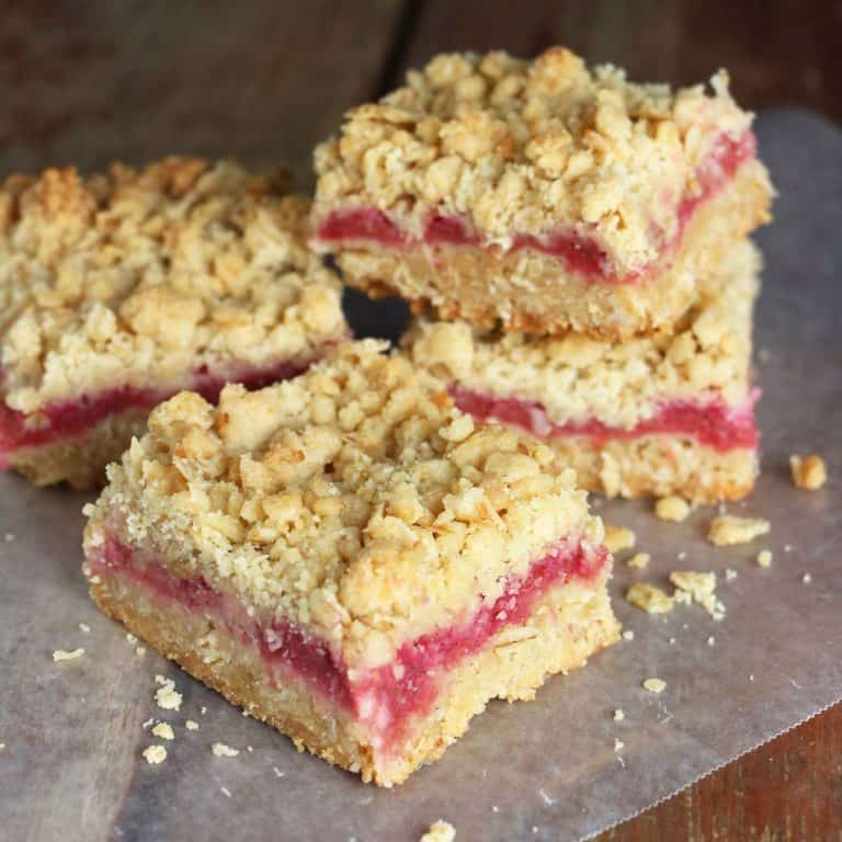 Rhubarb Crumble Squares - Eat In Eat Out