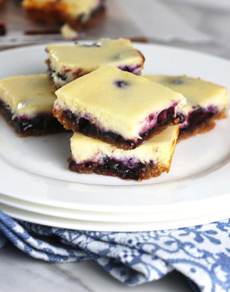 Easy Blueberry Cheesecake Bars - Eat In Eat Out