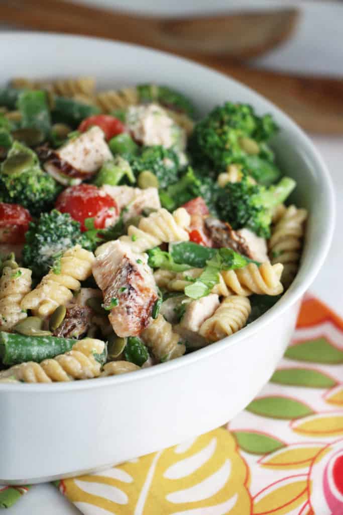 Cold Turkey & Broccoli Salad with Lemon Tahini Dressing - Eat In Eat Out