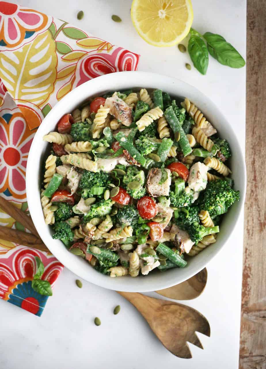 Cold Turkey & Broccoli Salad with Lemon Tahini Dressing - Eat In Eat Out