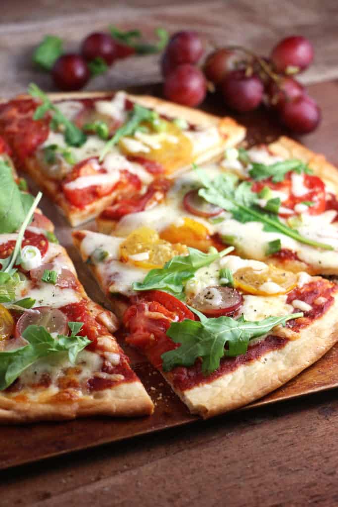 Caprese Pizza with Grapes Eat In Eat Out